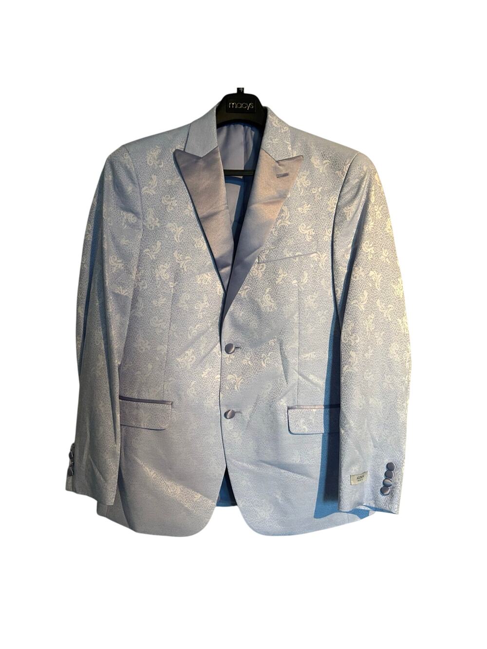 NWT Alfani Slim Fit Sport Coat Blazer Light Blue Jacquard, Men's 40R